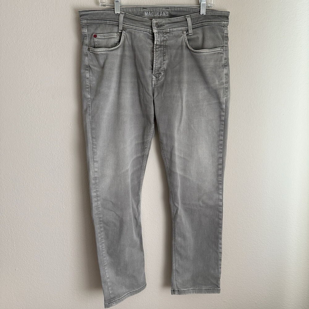 MAC Jeans Macflexx Mens 36/34 Grey Slim Fit High Stretch Denim H066 0518
